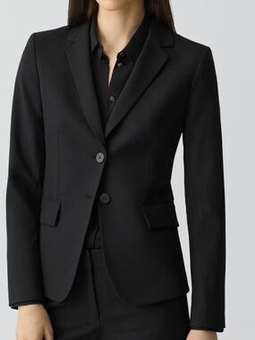 Theory Black Tailored Two-Button Blazer